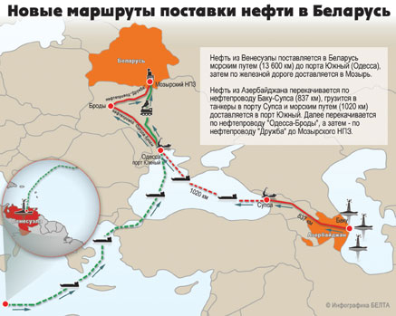 Беларусь нефть карта